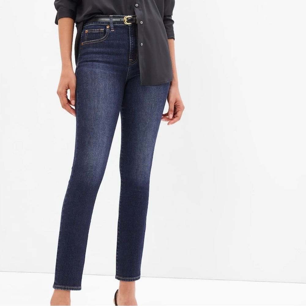 GAP Dark Wash High Rise True Skinny Jeans, Size 4R